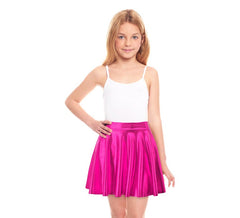 Metallic fuchsia flared skirt for girls