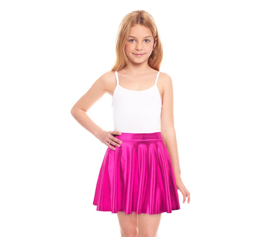 Translation missing: en.Falda de Vuelo fucsia metalizada para niña