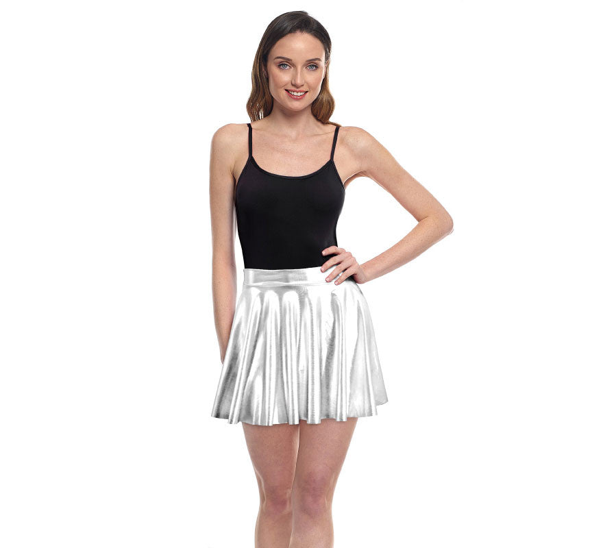 Falda de Vuelo plateada para mujer