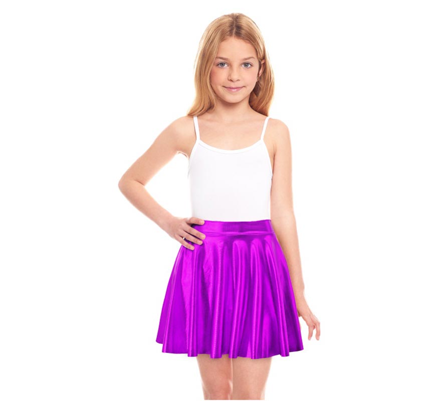 Translation missing: en.Falda de Vuelo morada metalizada para niña
