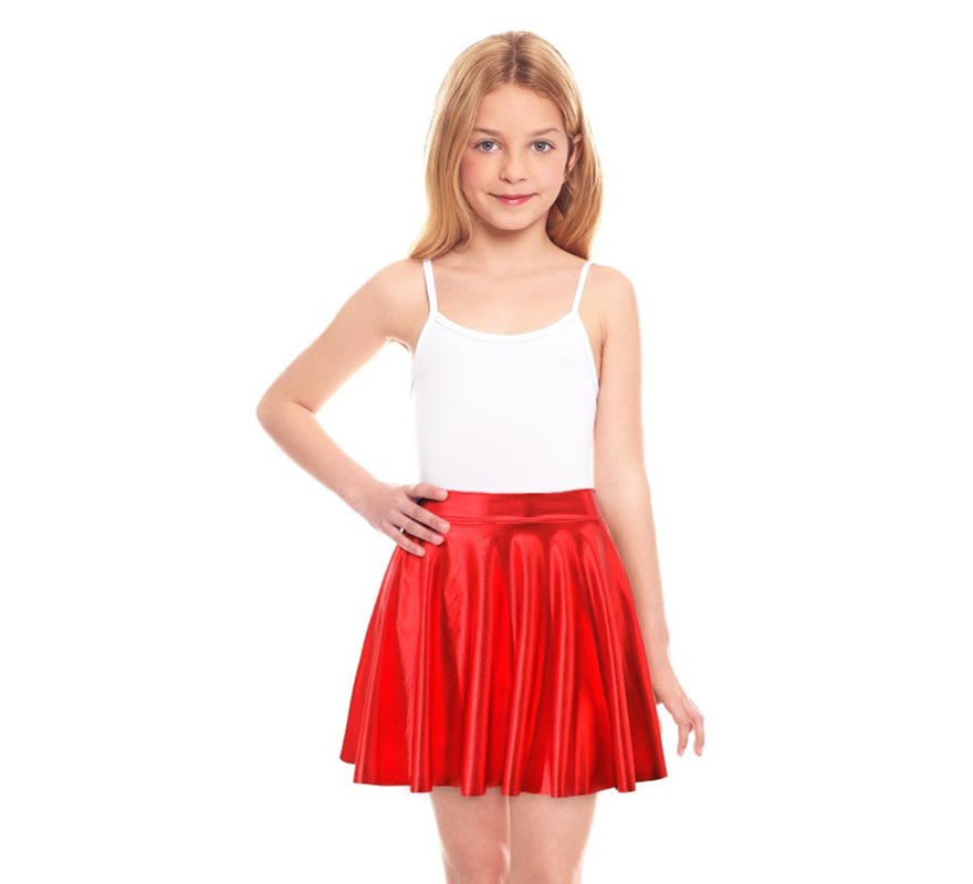 Translation missing: en.Falda de Vuelo rojo metalizada para niña