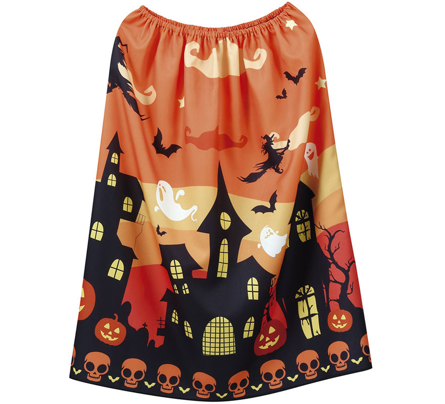 Falda Halloween Naranja Acampanada