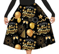 Falda Happy New Year negro y dorado para mujer