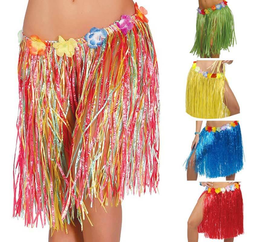 Translation missing: en.Falda Hawaiana con Flores en varios colores 50 cm