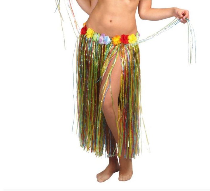Falda Hawaiana con Flores en varios colores 75 cm