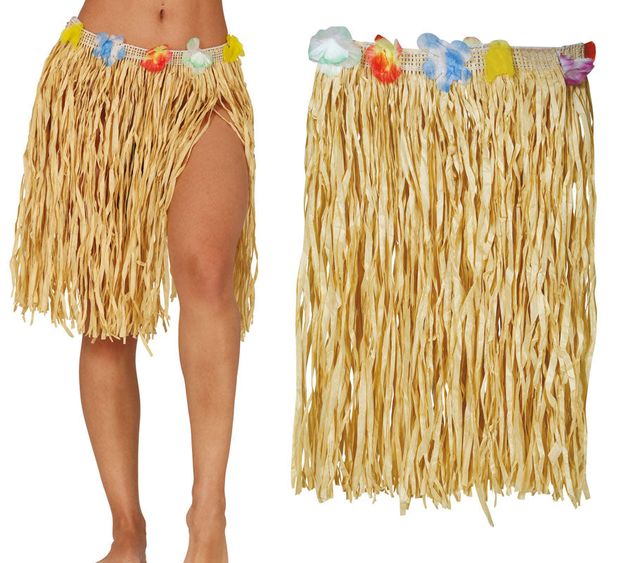 Falda Hawaiana de paja de 40 cm adulta