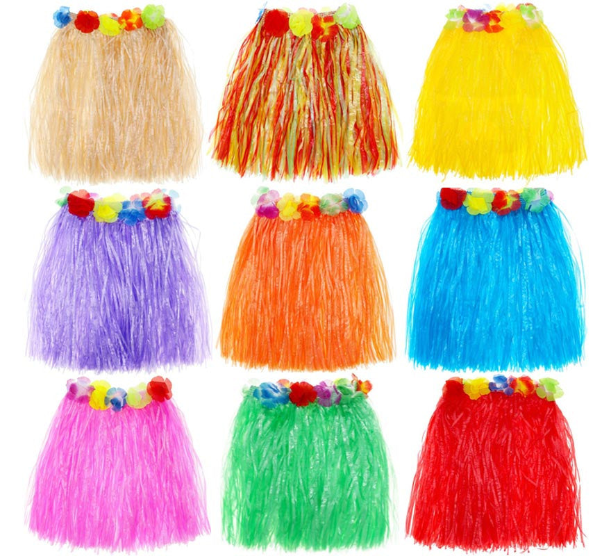 Falda Hawaiana de 40 cm para mujer en varios colores