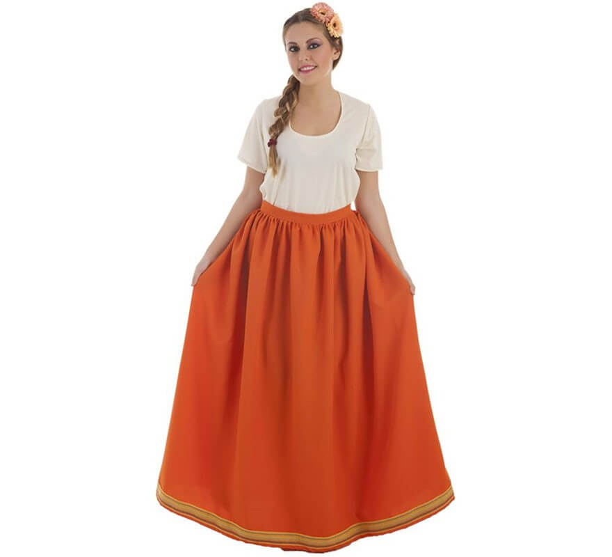 Translation missing: en.Falda Medieval Naranja para mujer