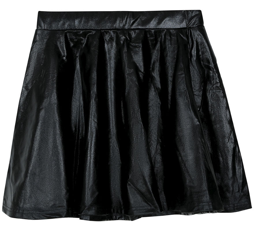 Falda negra pin up efecto brillante para mujer