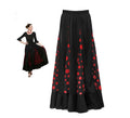 Falda Sevillana de Quillas negro con Lunar rojo para mujer