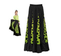 Falda Sevillana de Quillas negro y verde con Lunar negro para niña