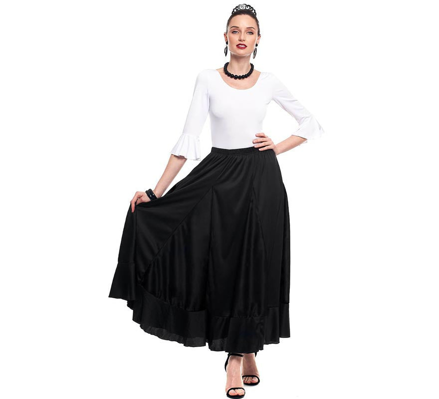 Translation missing: en.Falda Sevillana de Quillas negro para mujer