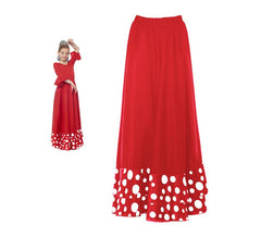 Sevillian double ruffle skirt with white polka dot for girl