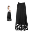 Falda Sevillana doble Volante con Lunar negro y blanco para niña