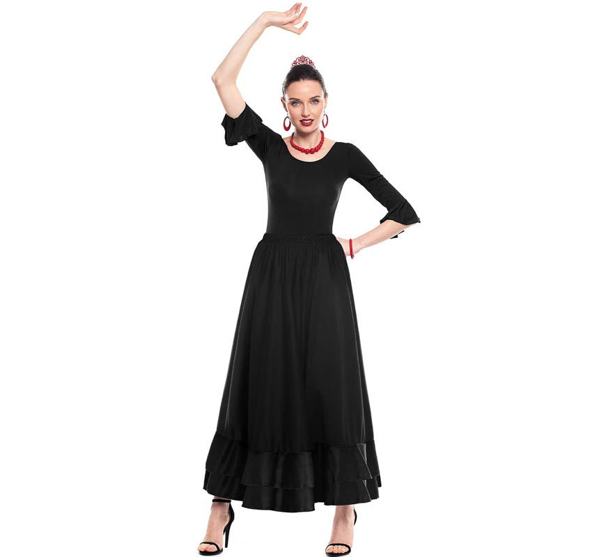 Translation missing: en.Falda Sevillana doble Volante negro para mujer