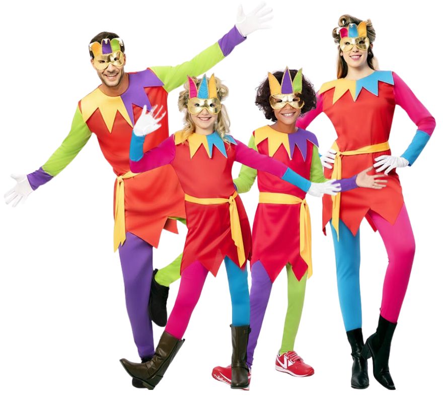 Translation missing: en.Familia de Bufones multicolor con antifaz