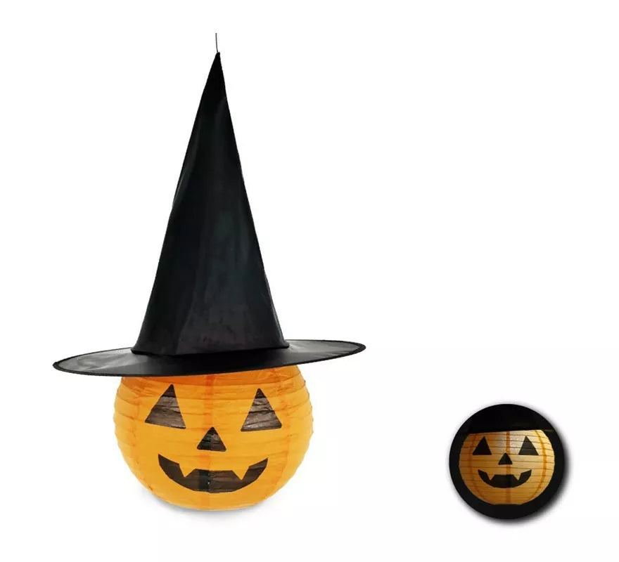 Translation missing: en.Farol Calabaza con sombrero con luz de 54X38X38 cm