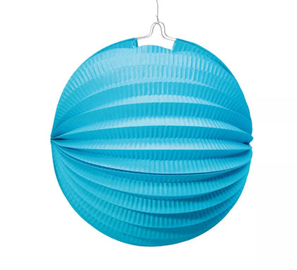 Farol Esférico de papel de 26 cm. de color azul