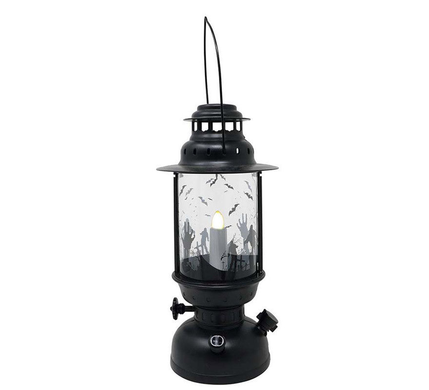 Translation missing: en.Farol Negro con Vela con Luz de 30 cm