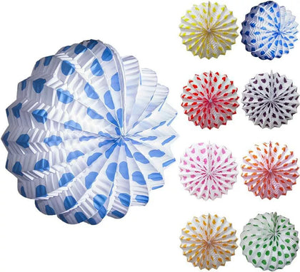 Farolillo blanco con lunares pequeños en varios colores