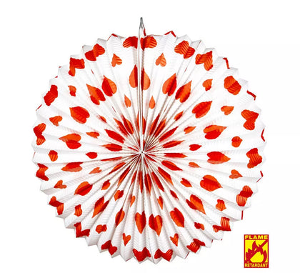 Farolillo de Corazones Rojos Pirorretardante de 36 cm/dm