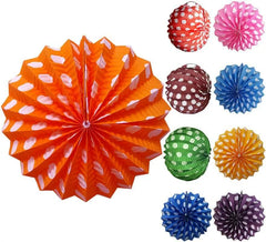 Lantern in various colors with small white polka dots