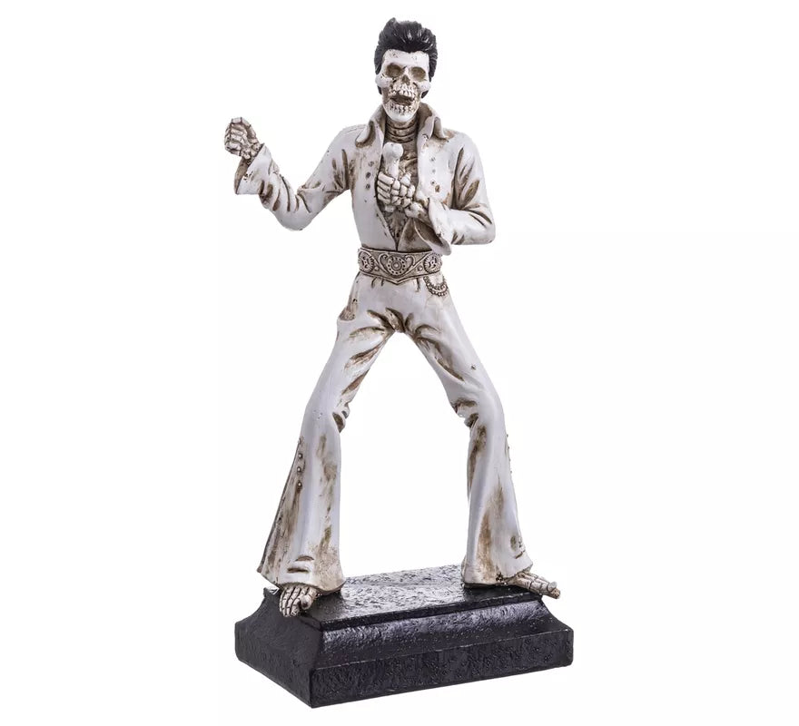 Translation missing: en.Figura de Esqueleto Cantante con Traje blanco de 14,5x8,7x31,2 cm