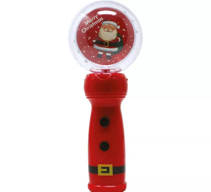 Figura de Papá Noel con varita bola y leds de 21 cm