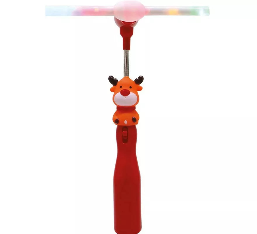 Figura de Reno con varitas ventilador y leds de 32 cm