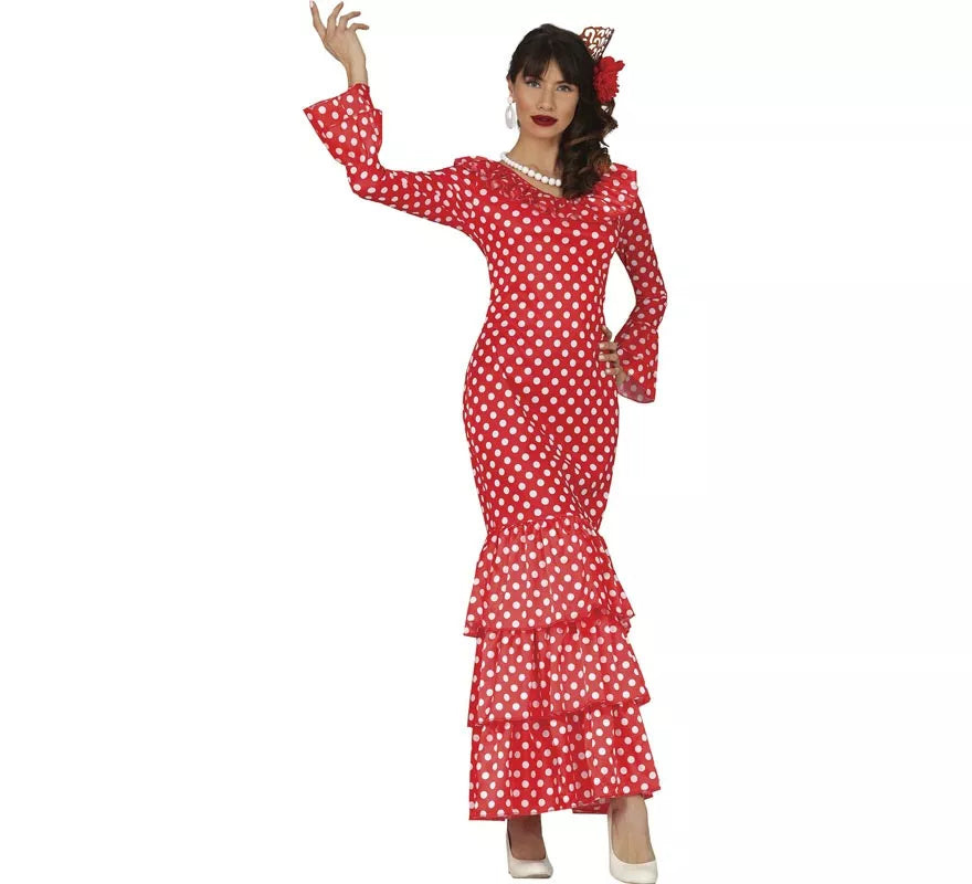 Flamenca Rojo con Lunares para mujer