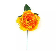 Flower with orange and yellow clip 14 cm