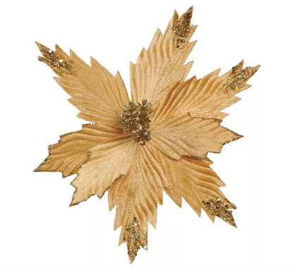 Flor de Navidad Oro de 25 cms