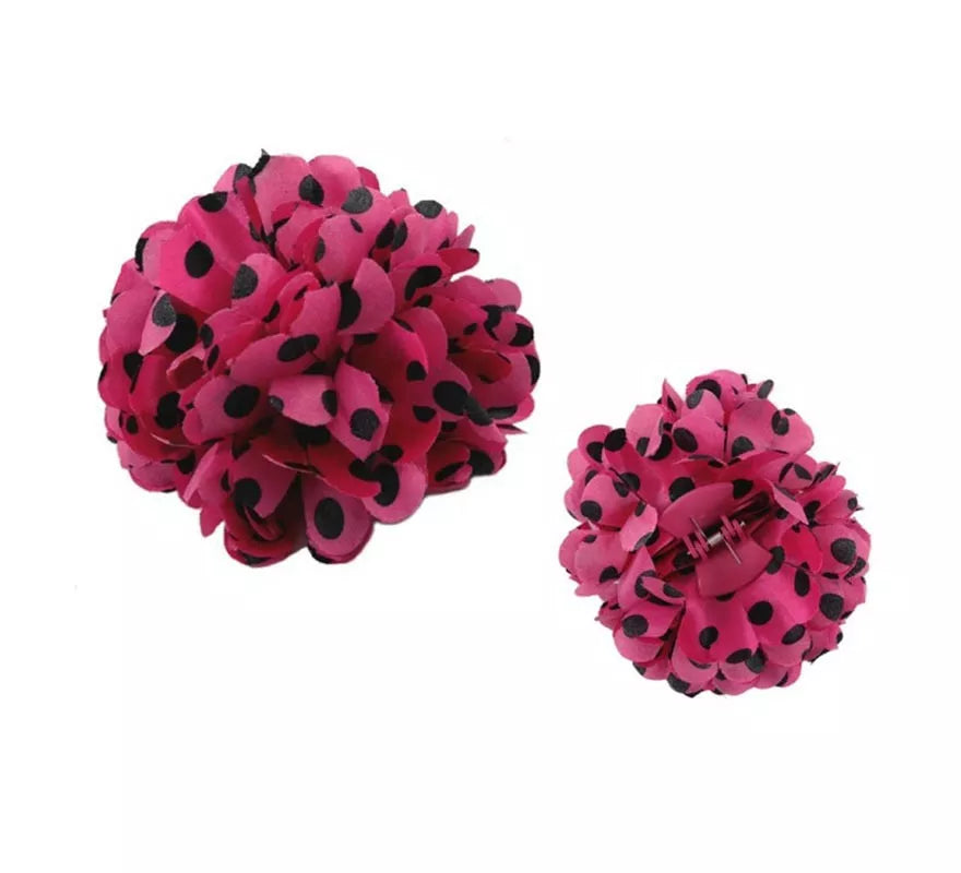Translation missing: en.Flor Sevillana con Lunares Negros y Pinza 13 cm en varios colores