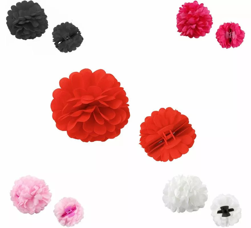 Flor Sevillana con Pinza de 13 cm en varios colores