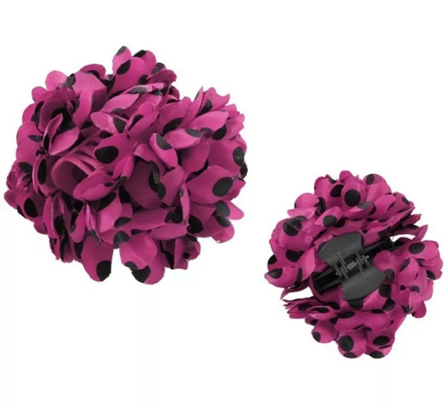 Translation missing: en.Flor Sevillana o Chulapa 8 cm con Lunares Negros y Pinza, varios colores