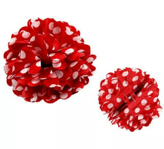 Sevillana or Chulapa flower with white polka dots, 13 cm with clip