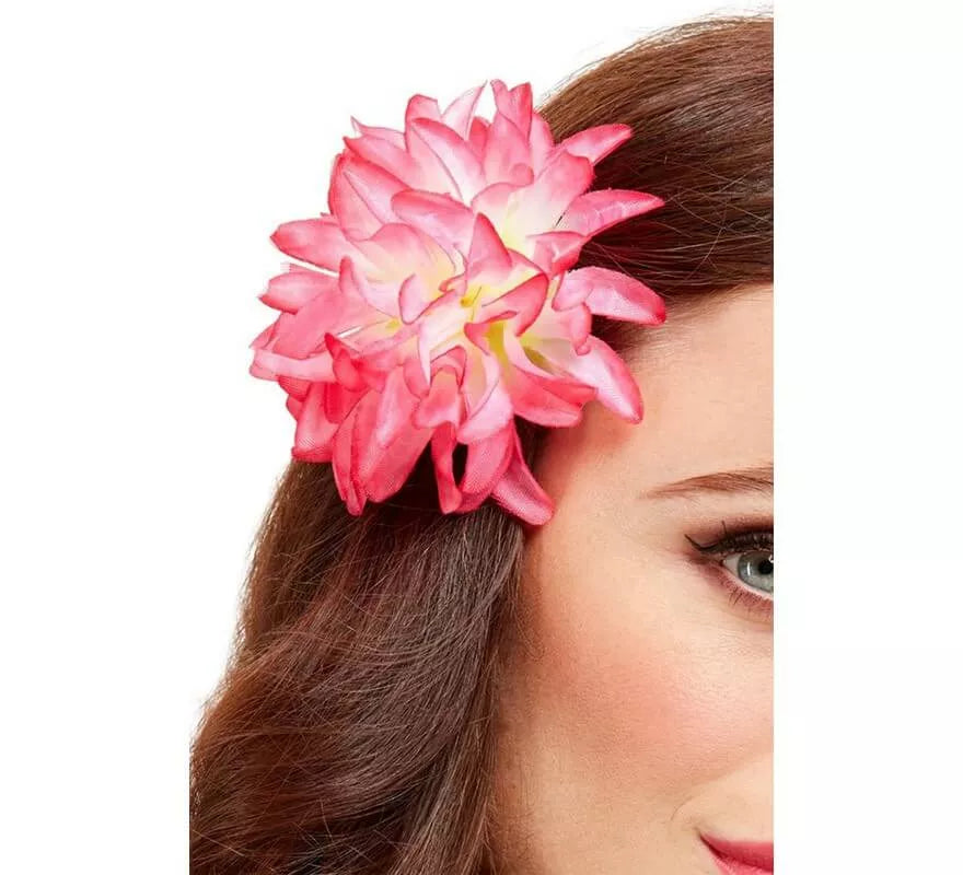 Flor Tropical Hawaiana Rosa con horquilla