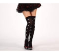 Medias de liga negras con calaveras talla única