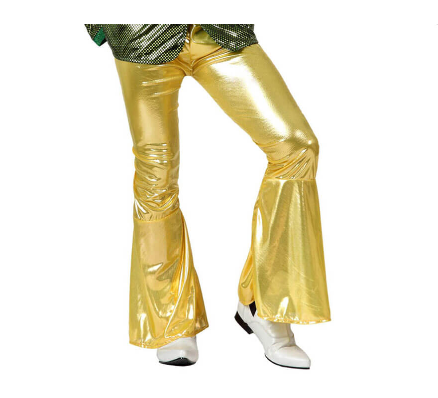 Translation missing: en.Pantalón de campana de la Disco dorado para hombre