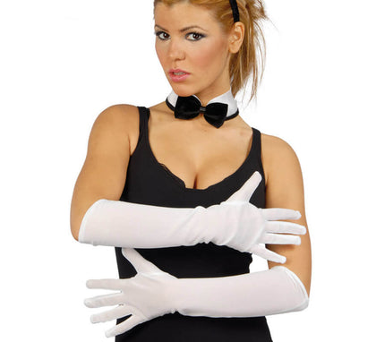 Par de Guantes blancos 45 cm.