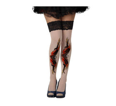 Punk Garter Stockings with Tattoos