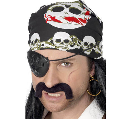 Bandana Pirata con Calaveras Rojas y Verdes
