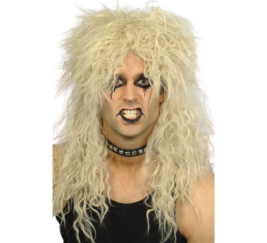Translation missing: en.Peluca Melena Hard Rock Rubia de los Años 80 para Hombre
