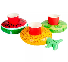Inflatable fruit drink holder in 3 assorted 20 cm models