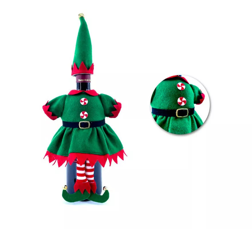 Funda de Botella de Navidad de Elfo de 20x23 cm