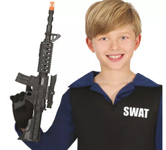 Black rifle with 44 cm scope