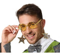 Gafas Amarillas de Estrella del Pop con Pendientes
