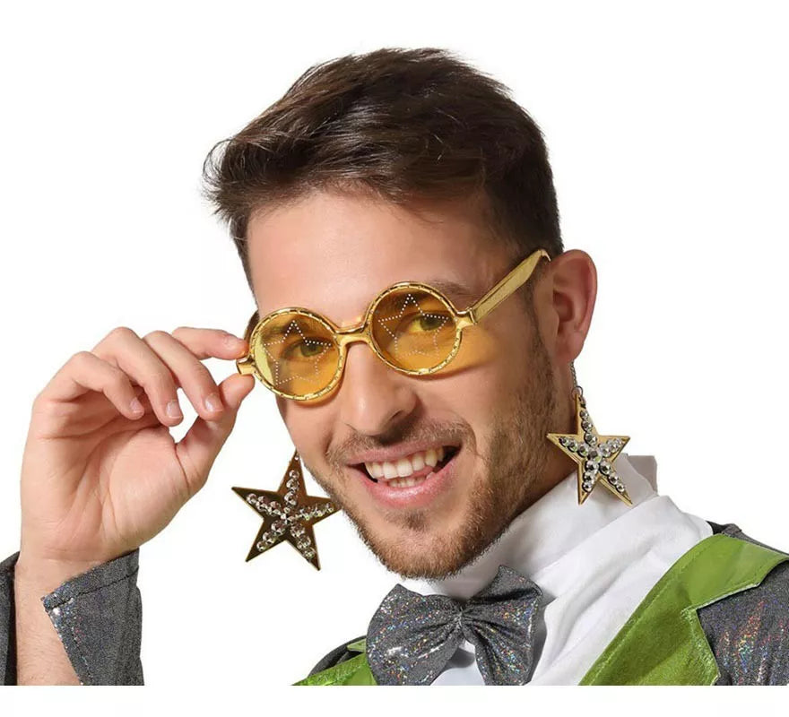 Translation missing: en.Gafas Amarillas de Estrella del Pop con Pendientes