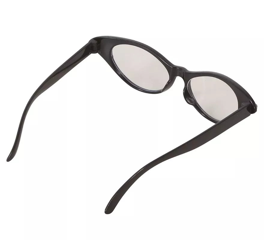 Gafas años 60 negras con cristales