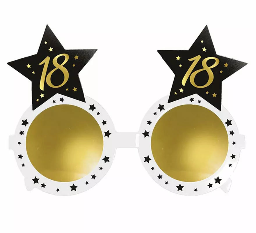 Translation missing: en.Gafas Blancas con Estrellas 18 Años Cumpleaños y Aniversarios